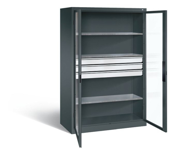 C+P Werkzeugschrank Acurado, H1950xB1200xT600mm, Farbe: Anthrazitgrau, Muldengriff, 8932-5530 S10066