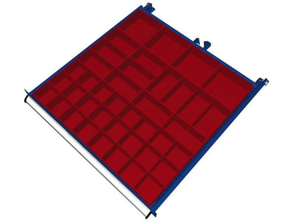 KLW Einteilungsmaterialsatz für Schubladen ab Fachhöhe 75 mm (Boxenhöhe 52 mm) in SGB - Schrank, Schrankgröße 725 x 750 mm B x T, B11, SGB-B11-052