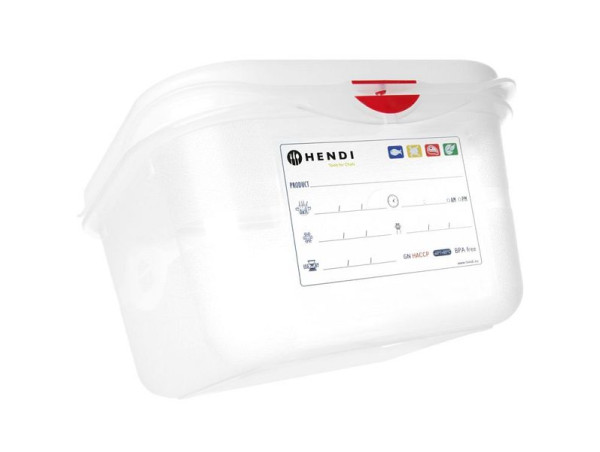Hendi Behälter GN 1/6 Polypropylen, GN 1/6, 1,1L, Transparent, 176x162x(H)65mm, 873151