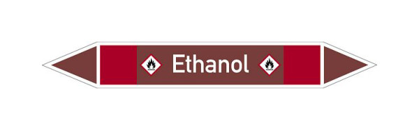 Schilder Klar Rohrleitungskennzeichen Ethanol, 100x15 mm Folie selbstklebend, 101639/30
