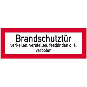 Moedel Brandschutztür verkeilen...verboten, Folie, 297x105 mm, 57728
