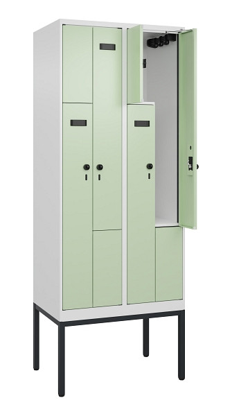 C+P Z-Spind Evolo PLUS, Gestell, 4 Fächer, 2120x800x500mm, 9016/6019, Drehriegel, 0490337-224 S10018