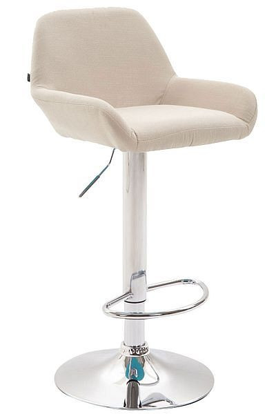 CLP Barhocker Braga Stoff chrom, creme, 308998, 4251563471356