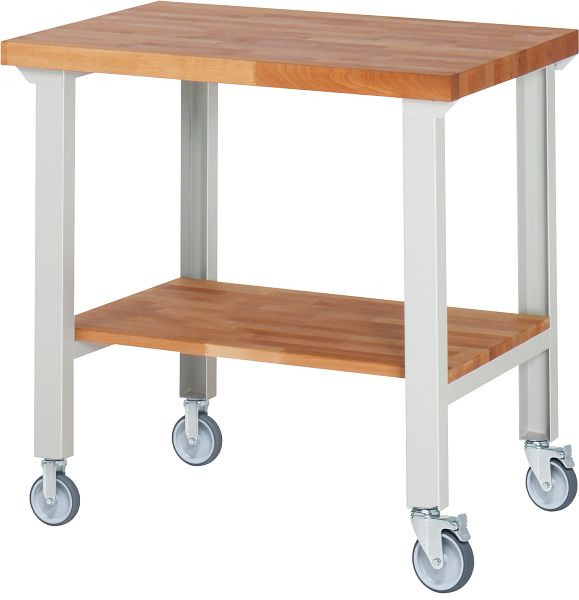 RAU Fahrbare Werkbank 7000-7, 1000x700x1000mm, je 2 Bockrollen und Lenkrollen, 05-7000-7-107B4S22.12