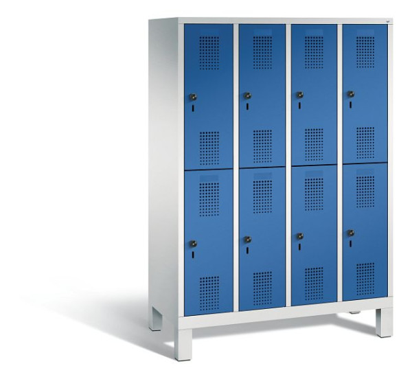 C+P Spind Evolo, 8 Fächer, H1650xB1190xT500 mm, Lichtgrau/Enzianblau, 483106-40 S10106
