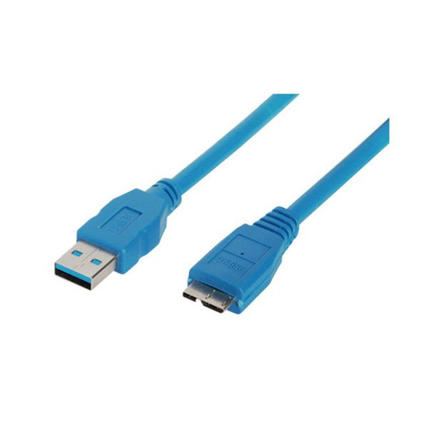 S-Conn Micro-USB Kabel, USB-A-Stecker - USB-Micro B-Stecker, USB 3.0, blau, 0,5m, 77190