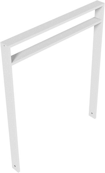 Schake Anlehnbügel aus Stahlrohr Rechteckrohr, 80 x 20 mm, mit Querholm (kleiner Abstand), Gesamtbreite: 1000 mm, feuerverzinkt, 459_110