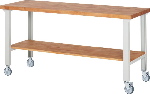 RAU Fahrbare Werkbank 7000-7, 2000x700x1000mm, je 2 Bockrollen und Lenkrollen, 05-7000-7-207B4S22.12