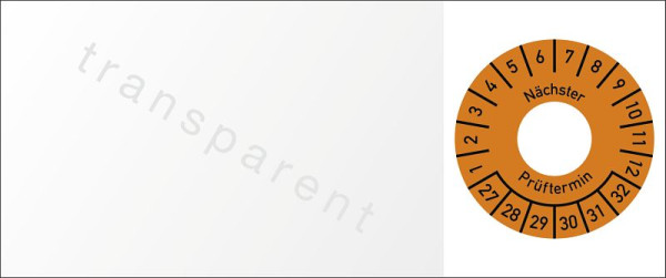 Moedel Kabelprüfplakette Nächster Prüftermin 2027-2032, Folie, 60x25 mm, VE: 10 Stück/Bogen, 108189