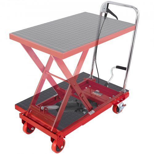 VEVOR Scherenhubtisch hydraulisch 230 kg, 220–720 mm Hubbereich, 700 x 450 mm Plattform, Rot, für Werkstatt & Lager, DJYYSJPTCHS4NLPJYV0