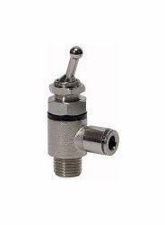 Riegler 2/2-Wege-Kipphebelventil, Druckanschluss beidseitig, Anschluss Steckverbindung, 107022