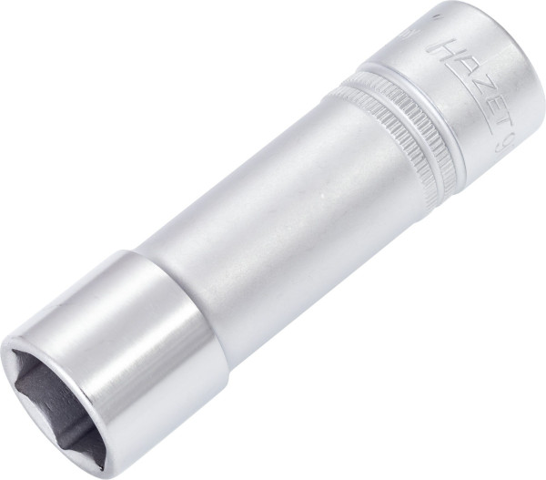 Hazet Steckschlüsseleinsatz, Sechskant, Vierkant hohl 12,5 mm (1/2 Zoll), 18 mm, Lange Ausführung Mit Rändelung, 900LG-18