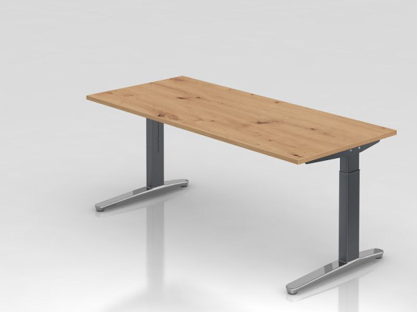 Hammerbacher Schreibtisch XB19, 180 x 80 cm, Platte: Asteiche, 25 mm dick, 2 mm ABS-Kante, Rechteckform, poliert, VXB19/R/GC