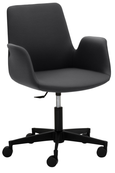 Mayer Sitzmöbel Sessel, Mit Kunststoff-Fußkreuz (ø 61 cm) schwarz, anthrazit, 2010_03_30487