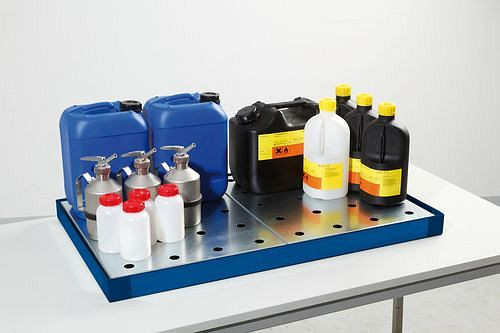 DENIOS Lochblech-Stellfläche, verzinkt, für Kleingebindewanne RW 20, 195288