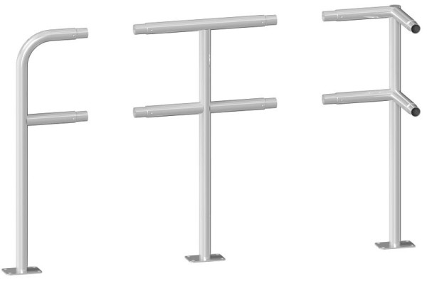 Schake Schutzgeländer Stahlrohr Ø 48 mm, Standpfosten für Dübel Befestigung, Endpfosten, feuerverzinkt, 448_80P