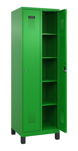 C+P Wäsche-Spind Evolo PLUS, mit Füßen, 2 Abteile, 1950x600x500mm, 6037/6037, Verschluss Zylinderschloss, Ablageböden 8, 049010-20B S10053