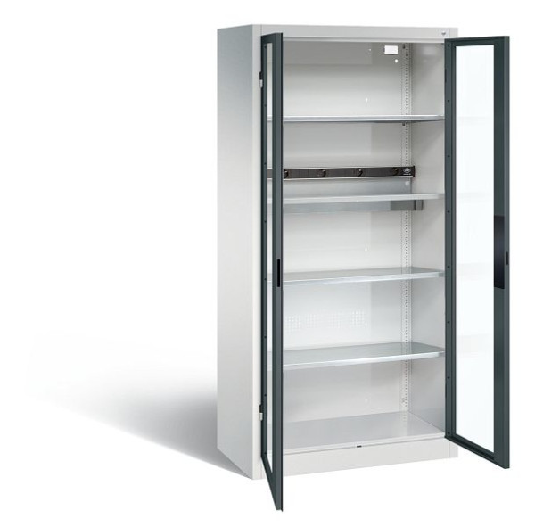 C+P Akkuladeschrank Serie 89, H1950xB930xT500mm, Farbe: Lichtgrau / Anthrazitgrau, Muldengriff, 8921-055E1 S10008