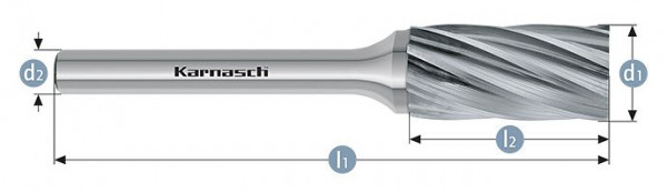 Karnasch Hartmetall-Frässtift unbeschichtet ZYA/ HP-7 d1=20 / l2=25/ d2=6 / l1=70mm, 113005130