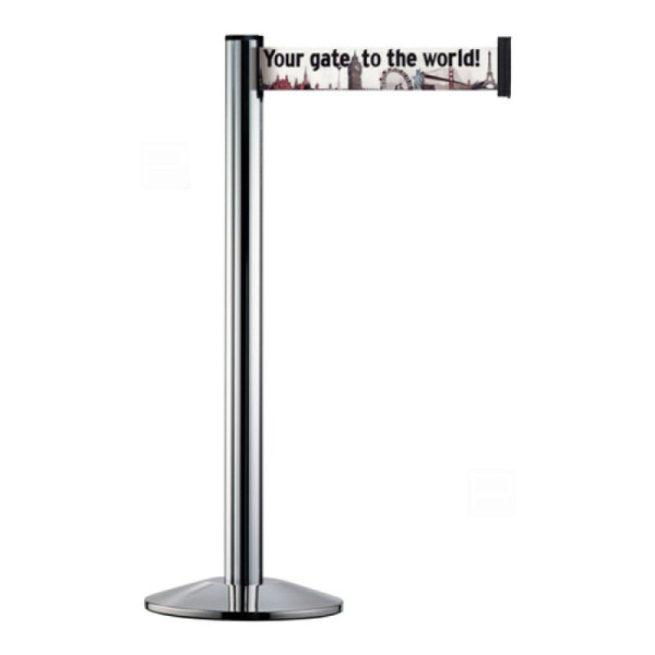 Stein HGS Personenleitsystem -Beltrac Extend X-, mobil, chrom gebürstet, Metall (wie Ständerfarbe), orange, 28038-sa-m1102