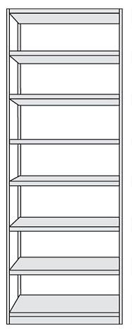Kerkmann Büro-Komplett-Regal Progress 500, B 960 x T 300 x H 2600 mm, lichtgrau, 50940211