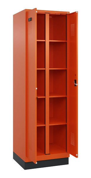 C+P Wäsche-Spind Evolo PLUS, mit Sockel, 2 Abteile, 1950x600x500mm, 2004/2004, Verschluss Zylinderschloss, 049022-20B S10050