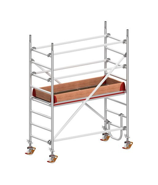 HYMER Fahrgerüst nach DIN EN 1004 mit Comfortaufbau, Rahmenteilbreite 0,80 m, Bühnenlänge 1,90 m, Reichhöhe 3,25 m, 847203