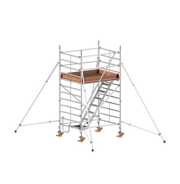 HYMER Treppen-Fahrgerüst, Bühnenlänge 1,90 m, Rahmenteilbreite 1,50 m, Reichhöhe 4,40 m, 857604