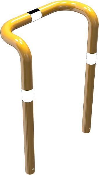 Schake Rammschutzbügel Doppelbügel, vertiefte Ausführung, mit 2 Standpfosten, Breite: 750 mm, Höhe Überflur: 650 mm, zum Einbetonieren, 477_72BG