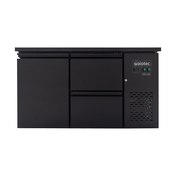 Vaiotec EASYLINE Barkühltisch schwarz / 1 Tür & 2 Schubladen - 280 l, 11761