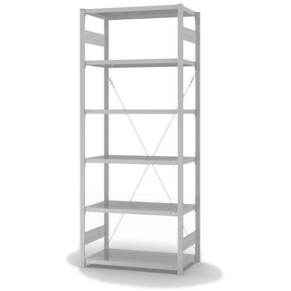 hofe Grundregal, zerlegt, 6 Böden 2500 x 500 x 1000 mm, lichtgrau ähnlich RAL 7035 ableitfähig kunststoffbeschichtet, HKG25510ESD