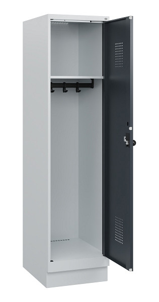 C+P Spind Evolo PLUS, Sockel, 1 Abteil, 1630x400x500mm, 7035/7016, Drehriegel, 0490205-12 S10012