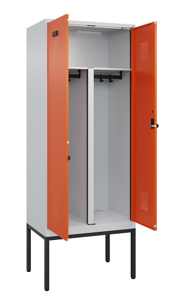 C+P PSA Doppel-Spind Evolo PLUS, Gestell, 2 Abteile, 2120x800x500mm, 7035/2004, Drehriegel, 0490327-22P S10002