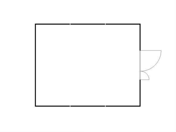 FLADAFI Materialcontainer-Kombination MC 1560, verzinkt, vormontiert, Holzfußboden, Doppelflügeltür (asymmetrisch) auf der 5 m Seite, F15600201-F911-F1561