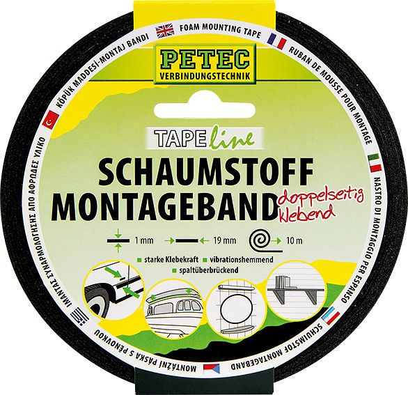 Petec Montageband, 19 mm x 1 mm x 10 m, VE: 10 Stück, 87200