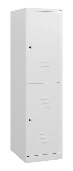 C+P Doppelstöckiger Spind Classic PLUS, 1530x400x500mm, 9016/9016, Zylinderschlösser, 0803005-12 S10029